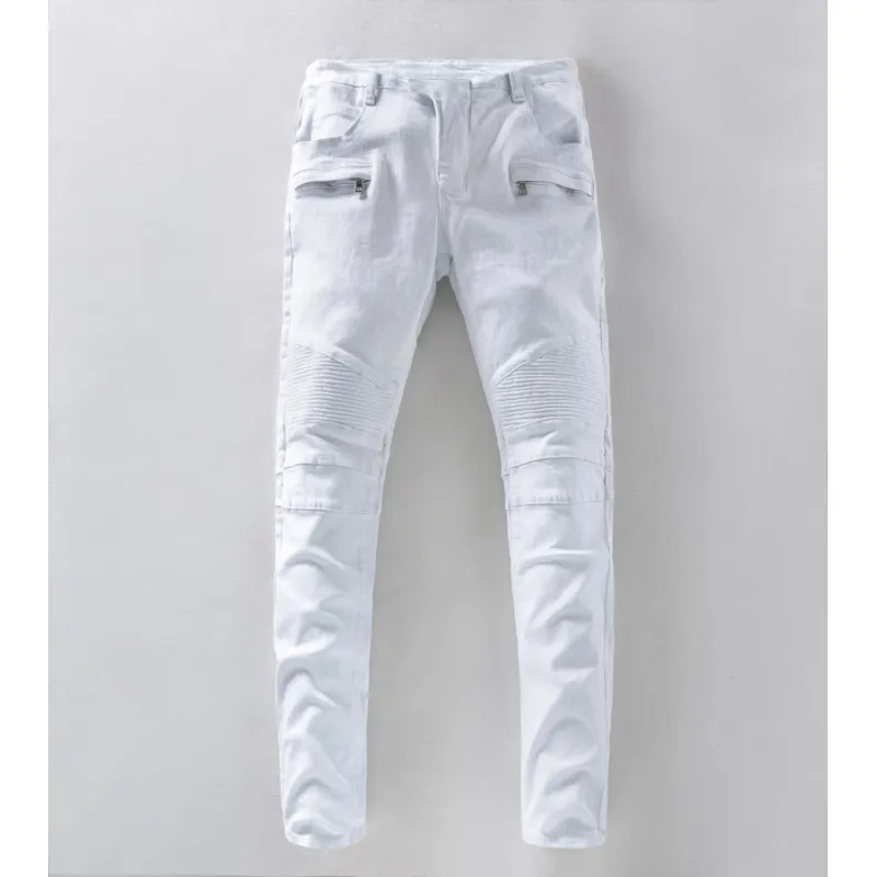 BALMAIN Mens White Long Jean #974812