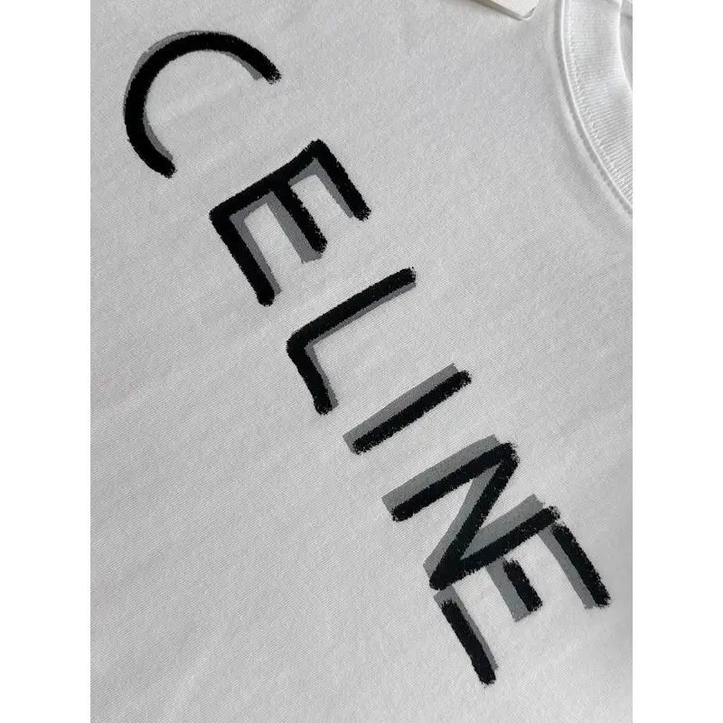 Celine T-Shirts for MEN Black/White #A46956