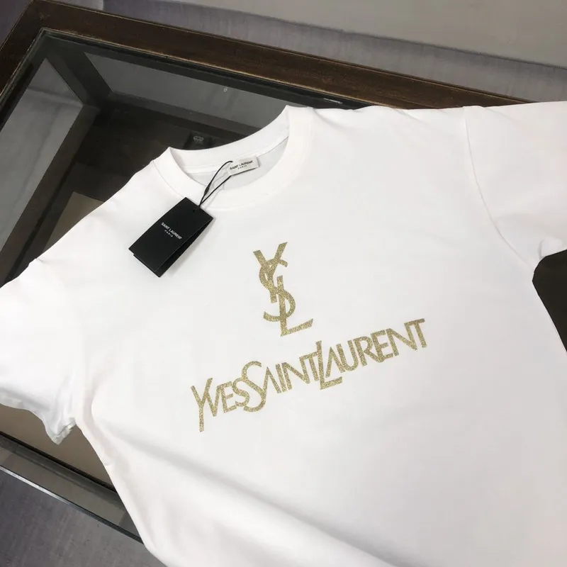 YSL T-Shirts for MEN Black/White #A53132