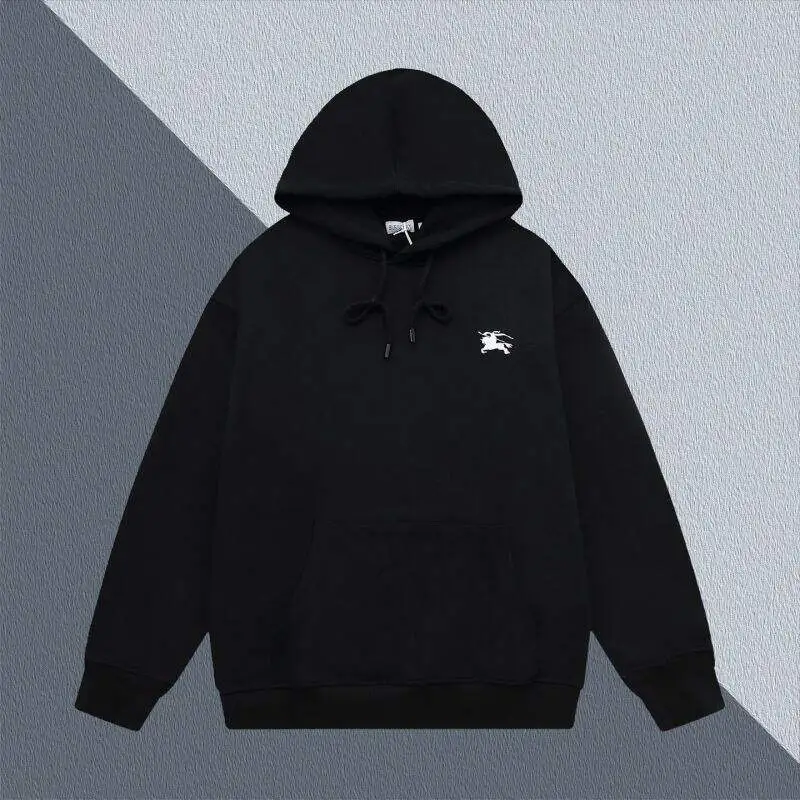 Burberry Black Hoodie With Iconic Equestrian Knight Logo And Classic Hooded Silhouette #A54430