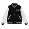AMIRI Black And White Varsity Jacket With Hollywood Embroidered Logo For Trendy Streetwear #A54285