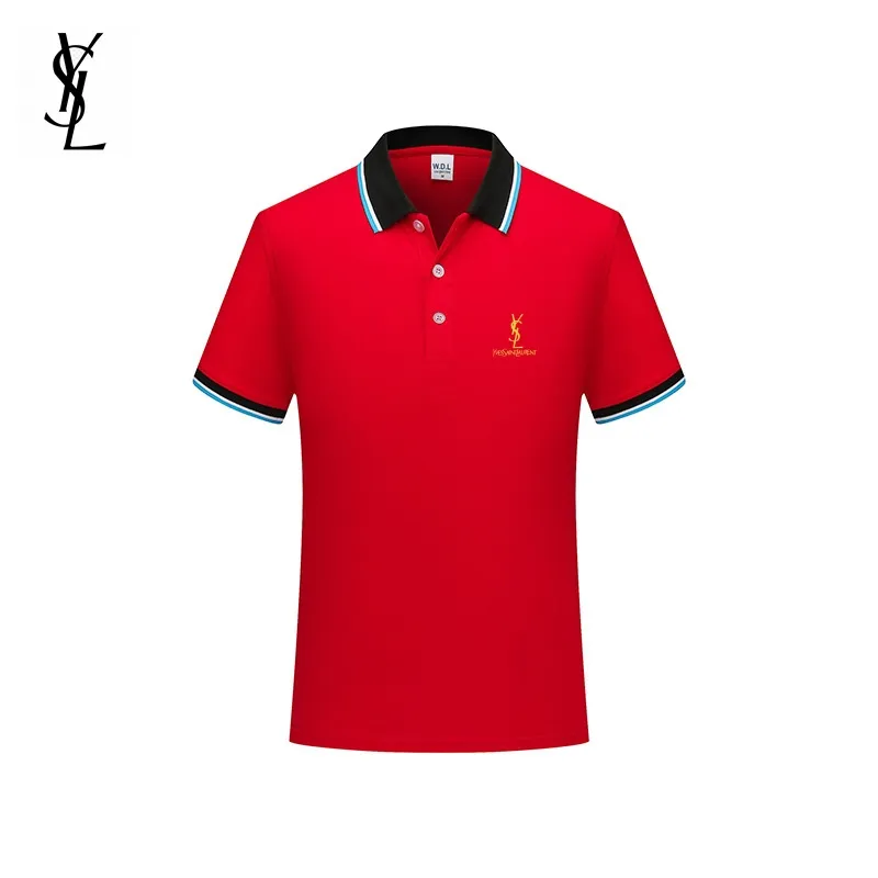 YSL T-Shirts Polo for MEN Black/White/Red/Green/Grey #A46706