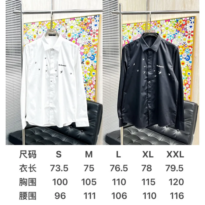Alexander McQueen Shirts for Alexander McQueen Long-Sleeved Shirts for men #A58452