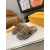 Louis Vuitton Cozy Fluffy Slippers with Leather Straps and Brand Embellishments #A54594