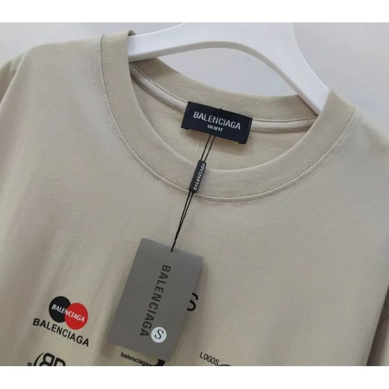 Balenciaga Gucci T-shirts for Men  Balenciaga Logo Print Pink/White/Grey #A54096