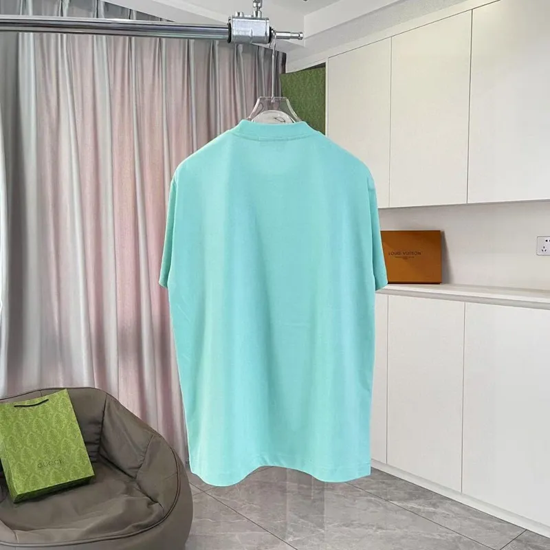 Gucci Light Blue T Shirt Featuring Funny Cartoon Character with Glasses in Modern Style #A54264