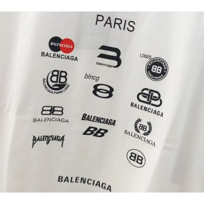 Balenciaga Gucci T-shirts for Men  Balenciaga Logo Print Pink/White/Grey #A54096