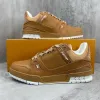 Louis Vuitton Brown Leather Low Top Couples Sneakers #A54331 Louis Vuitton Brown Leather Low Top Couples Sneakers #A54331