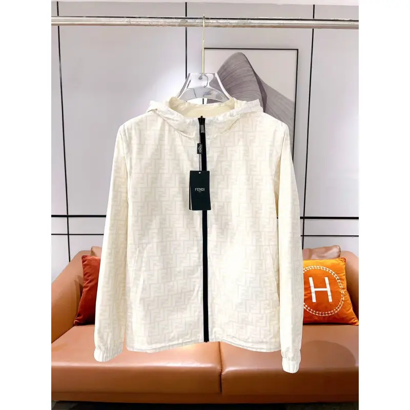 Fendi FF Jackets for men reversible White #A47778