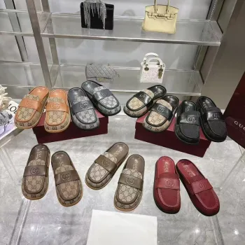 Gucci Womens Double G with GG Mules Gucci Slippers #A53224