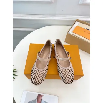 Louis Vuitton Shoes for Womens ROMY Flat Hollow Ballet Apricot #A48737