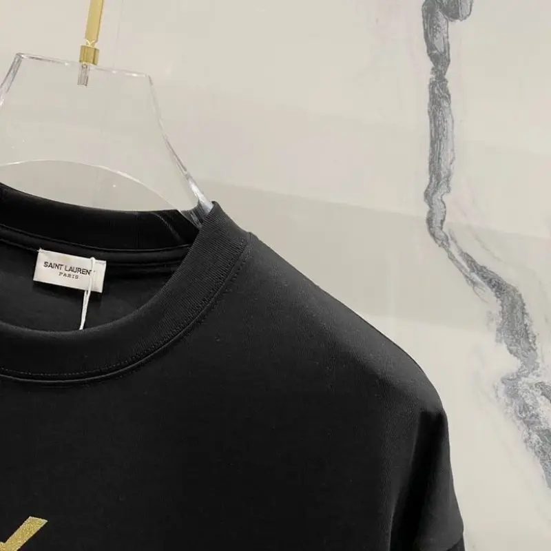 YSL T-Shirts for MEN Black/White #A47062