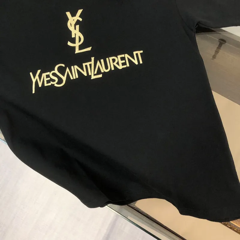 YSL T-Shirts for MEN Black/White #A53132