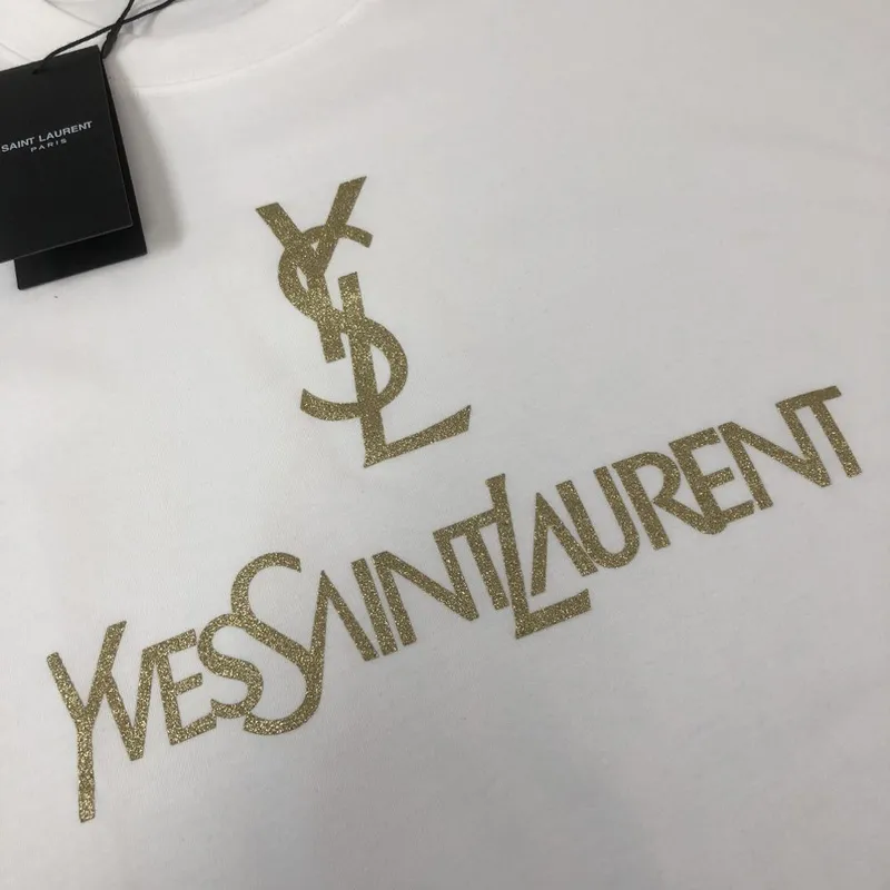 YSL T-Shirts for MEN Black/White #A53132