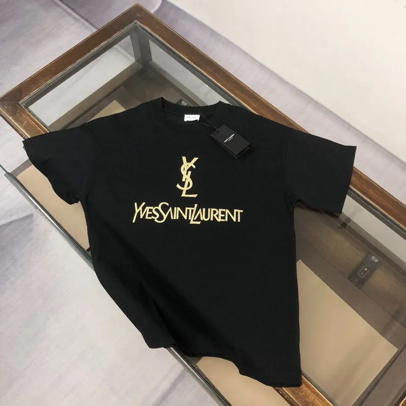 YSL T-Shirts for MEN Black/White #A53132