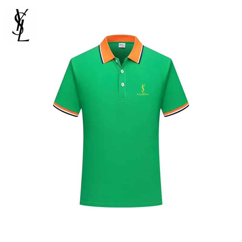 YSL T-Shirts Polo for MEN Black/White/Red/Green/Grey #A46706