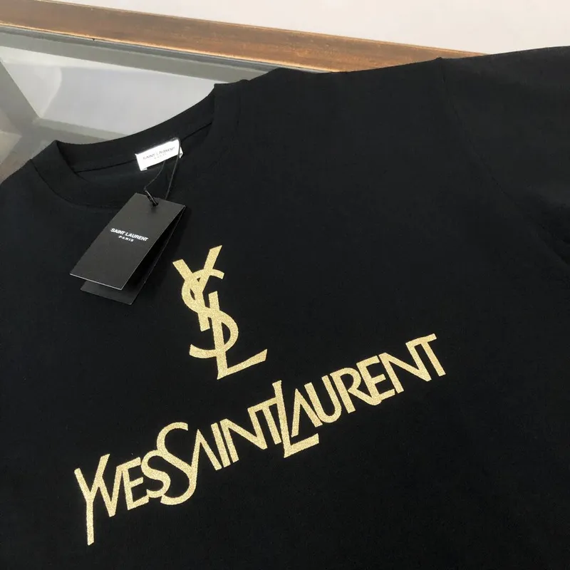 YSL T-Shirts for MEN Black/White #A53132