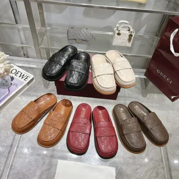 Gucci Womens Double G with GG Mules Gucci Slippers #A53223