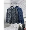 D-ior shirts for D-ior Long-Sleeved Shirts for men Black/Blue #A53761