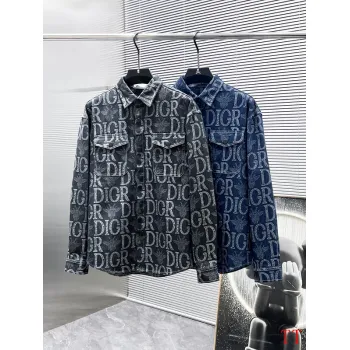 D-ior shirts for D-ior Long-Sleeved Shirts for men Black/Blue #A53761
