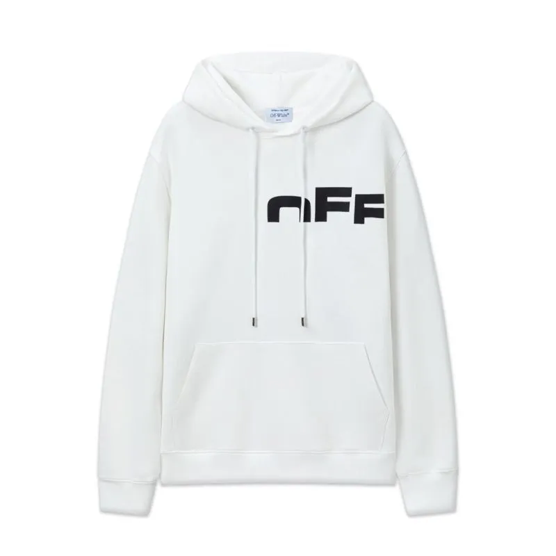Off - White White Hoodie With Bold Back Text And Brand Story Print #A54453