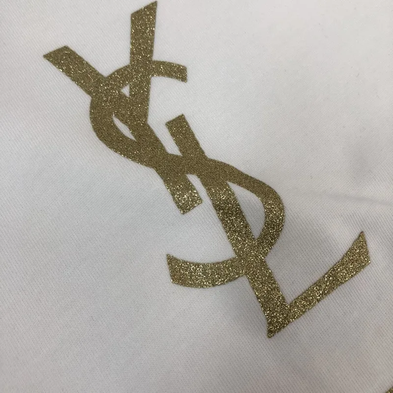 YSL T-Shirts for MEN Black/White #A53132