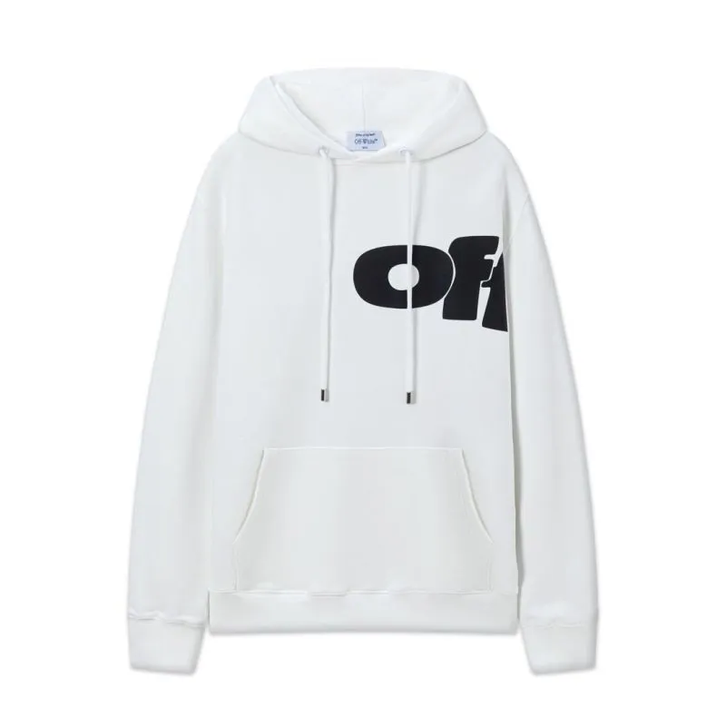 Off - White White Hoodie With Bold Black Logo Print for Trendy Outfits #A54450 Off - White White Hoodie With Bold Black Logo Print for Trendy Outfits #A54450