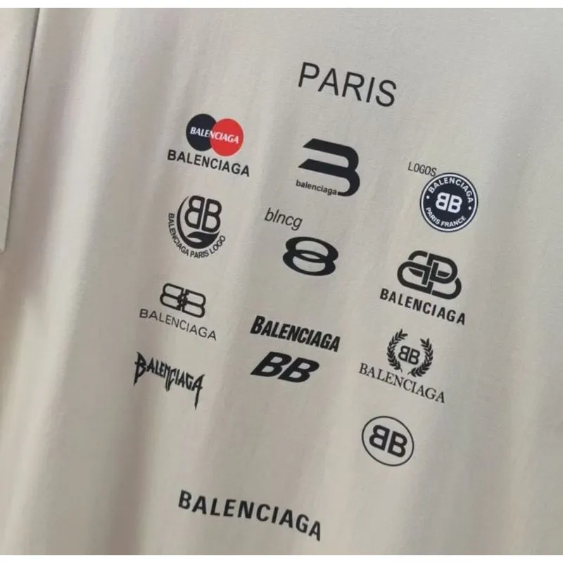 Balenciaga Gucci T-shirts for Men  Balenciaga Logo Print Pink/White/Grey #A54096