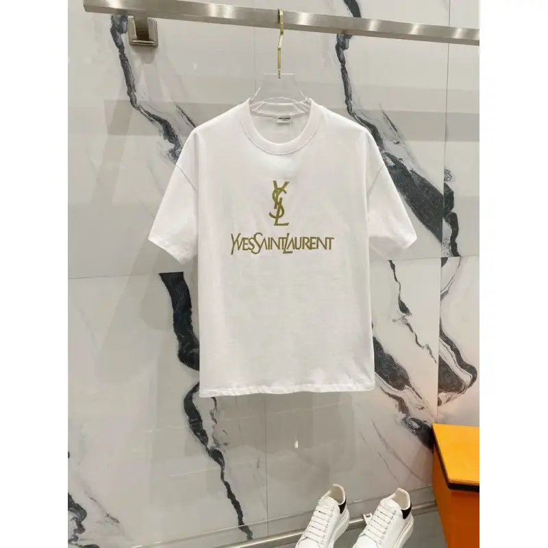 YSL T-Shirts for MEN Black/White #A47062