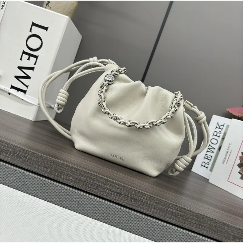 Loewe Mini Flamenco Nappa Leather Drawstring Bag 23x17x5.5CM #A63858