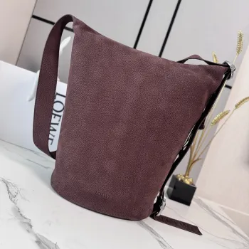 Loewe Loop Suede Bucket Shoulder Bag, 39 x 15.5 x 39 cm #A63228