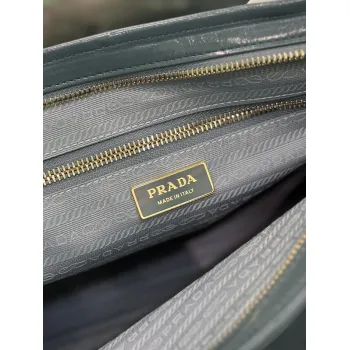 Prada Leather Handbag Collection In Rich Green With Signature Details #A51643