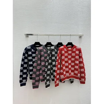 Sale Gucci Womens Crewneck Sweaters: Iconic Double G Pattern in Multi-Color Options for Luxury Fashion Enthusiasts #A57758