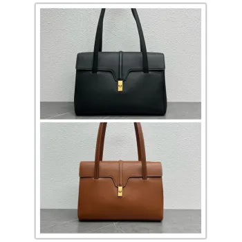 CELINE Grained Leather Medium 16 Shoulder Bag #A49258