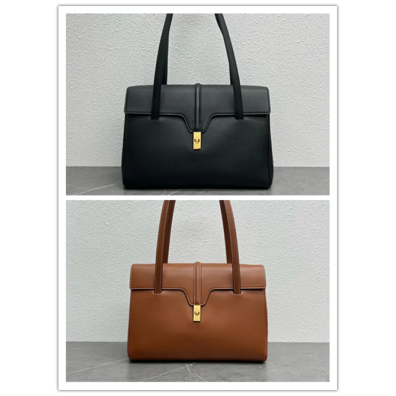 CELINE Grained Leather Medium 16 Shoulder Bag #A49258