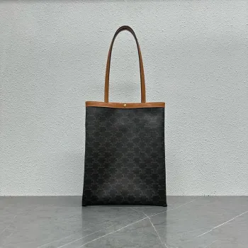 Celine 123832 Flat Shopper Tote in Triomphe Canvas Size 28x33x0.5CM #A62906
