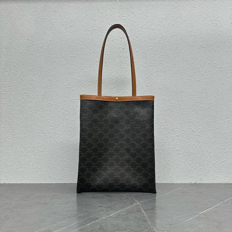 Celine 123832 Flat Shopper Tote in Triomphe Canvas Size 28x33x0.5CM #A62906
