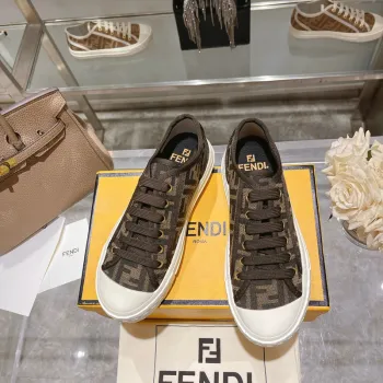 Fendi shoes for Womens Fendi Domino Sneakers Brown #A49014