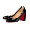 Womens CL Pumps CL Redbottom Miss Sab 85MM Patent Leather Black Pumps #A53126