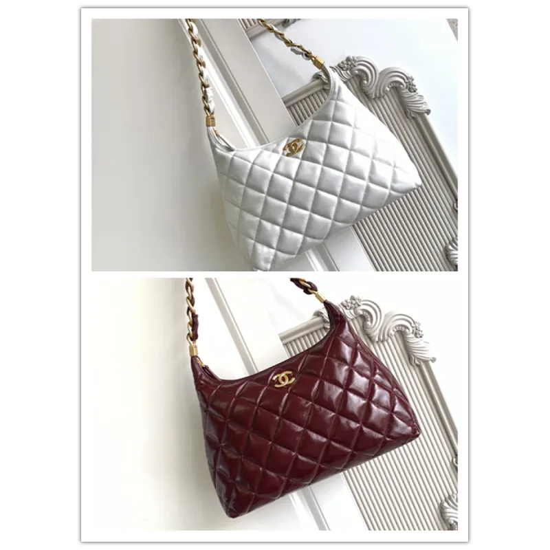 Chanel 4923 Quilted Hobo Bag in Crinkled Lambskin Size 32x30x12CM #A62915
