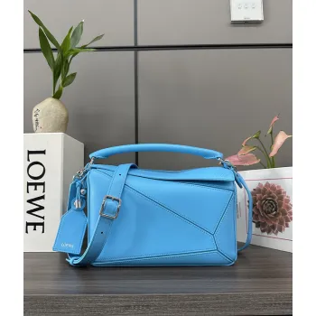 Stunning Loewe Puzzle Bag In Vibrant Blue Showcasing Iconic Geometric Craftsmanship #A50416