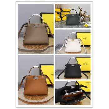Fendi Handbag Peekaboo Mini Cuoio Romano leather Size:23*18*11cm #A49095