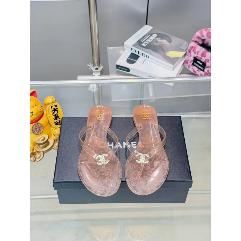 Chanel Jelly Flip Flops TPU Waterproof Beach Sandals #A65285