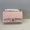 Authentic Chanel Classic Flap Bag in Light  Caviar Leather good Hardware  Wide 25cm #A54378