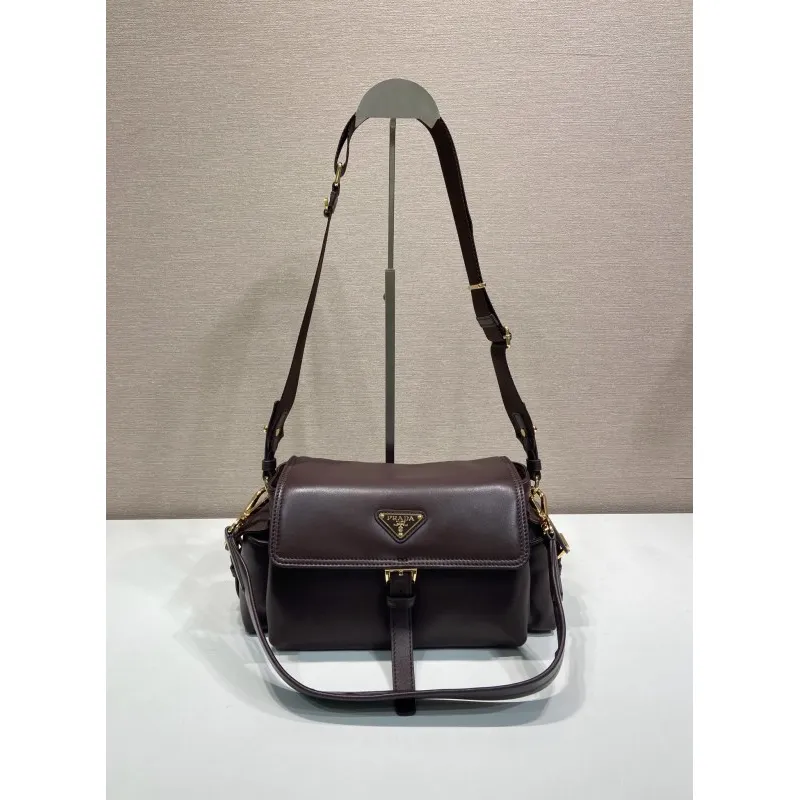 Prada Brown Leather Crossbody Bag 1BD394 #A55691