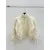 2025 D-ior Ecru Cannage Knit Cropped Zip-Up Cardigan #A54549