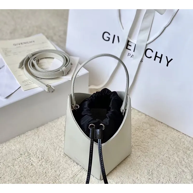 Givenchy Two Tone Leather Bucket Bags With Drawstring Closure #A52345