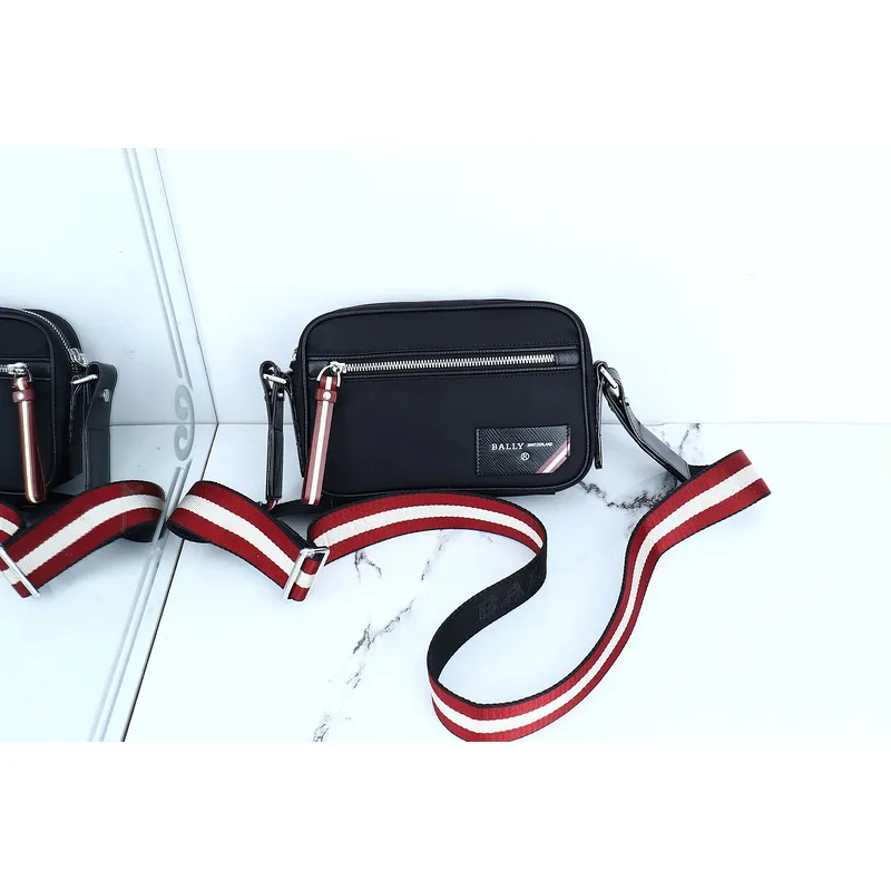 Bally Nylon Crossbody Bag With Signature Striped Strap For Chic Everyday Use #A51670