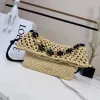 Loewe Medium Ola Raffia & Leather Shoulder Bag, 26 x 13 x 18 cm #A63229