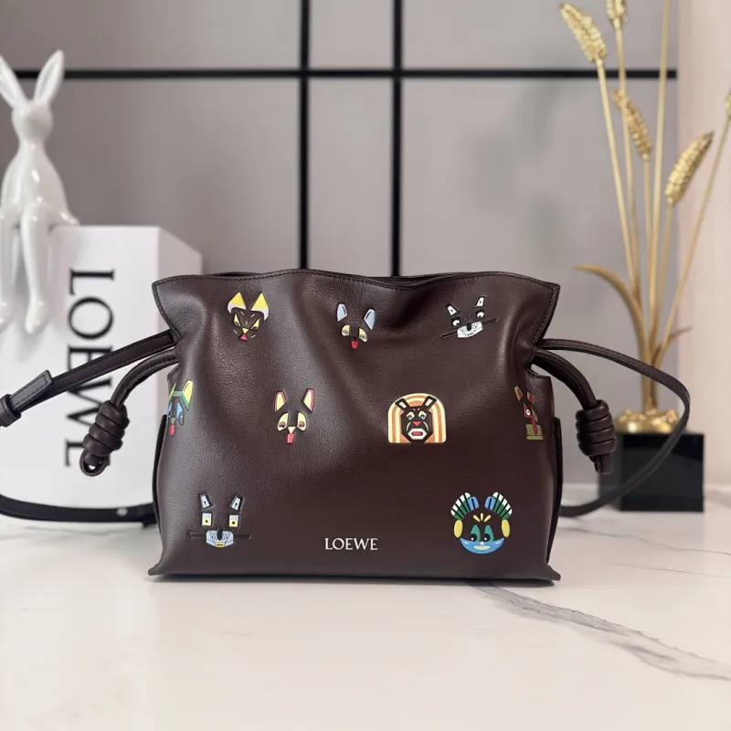 Loewe x Louis Wain Flamenco Nappa Leather Bag 23x18x9cm #A63863 Loewe x Louis Wain Flamenco Nappa Leather Bag 23x18x9cm #A63863